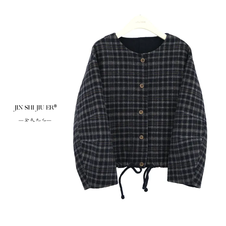 JIUER【格调】羊毛羊驼毛开衫韩版质感短款显贵气百搭有质感28917