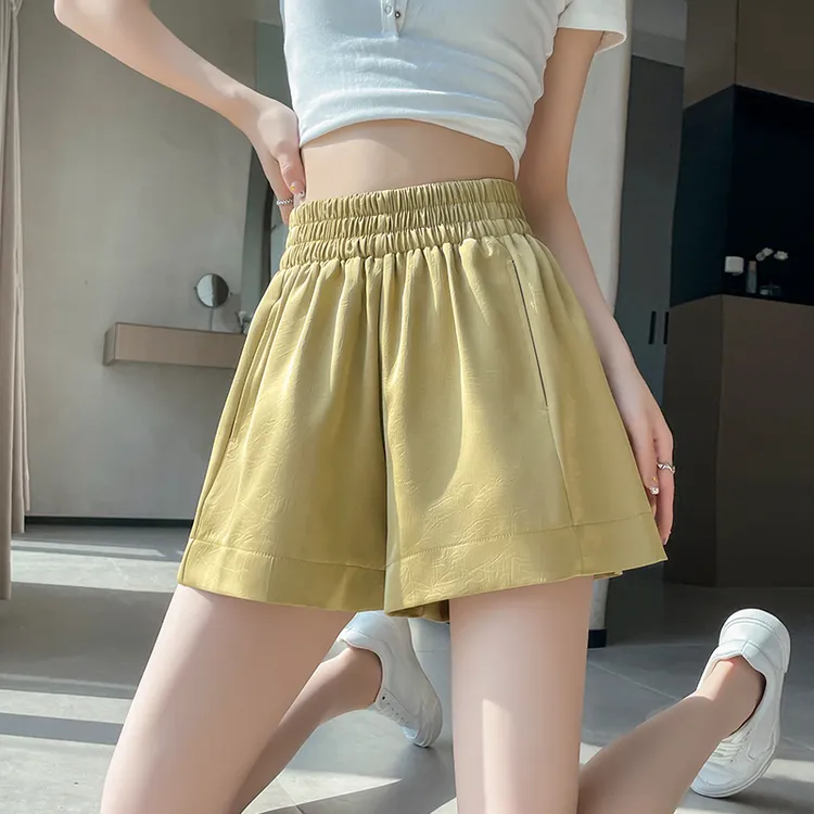 时尚百搭休闲短裤女2025夏季新款宽松显瘦薄款透气高腰A字阔腿裤