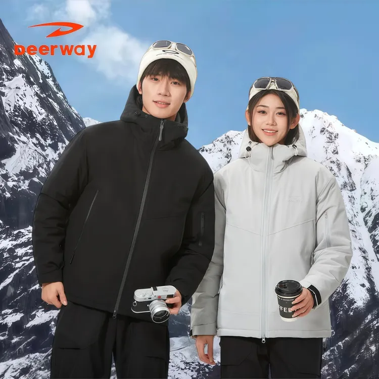 德尔惠冬季加厚保暖夹克外套情侣纯色定格锁棉外套防水防风情侣款