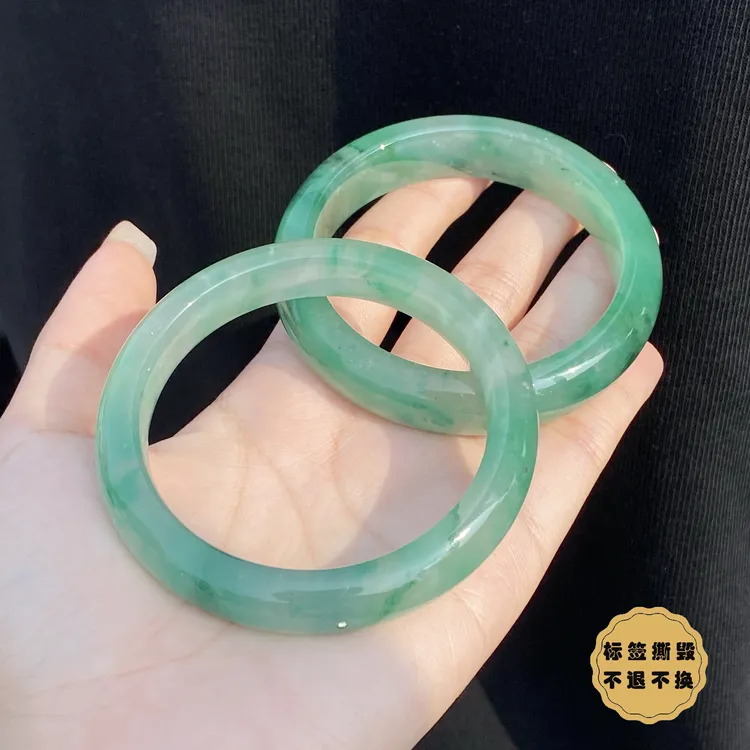 【小北严选】非洲翠宽条手镯圈口50-62【多样性发一件】-AH33X470