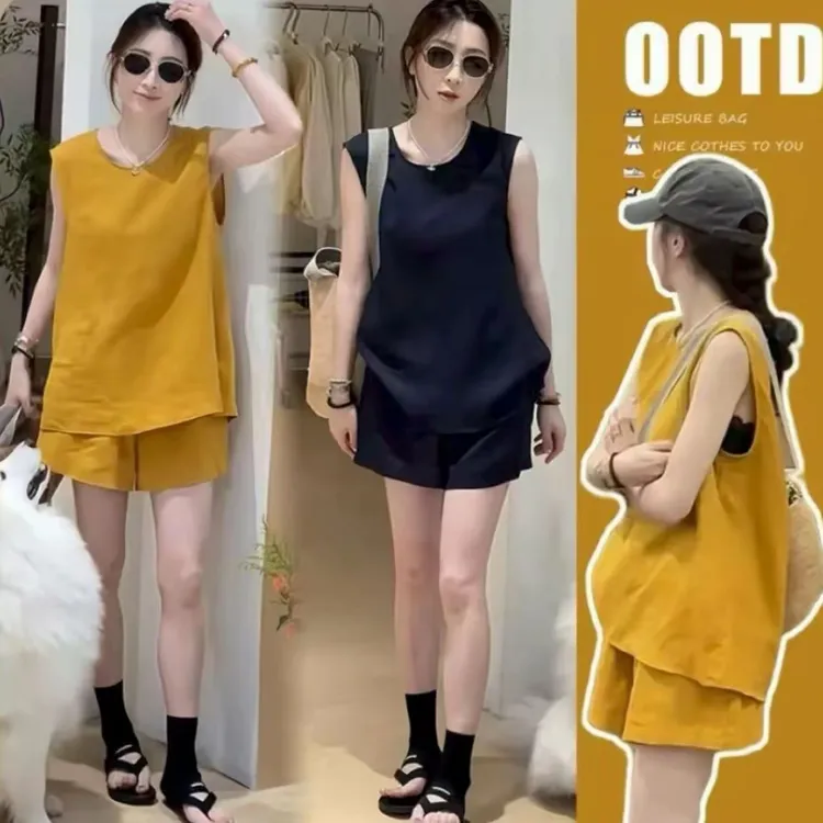 时尚套装宽松休闲夏装外穿夏季套装时尚阔腿显瘦百搭减龄韩版网红