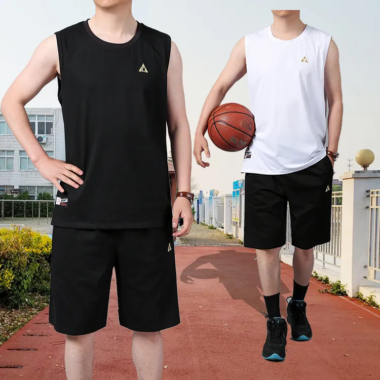 夏季新款运动套装男士大码跑步运动透气服薄款休闲背心短裤两件套