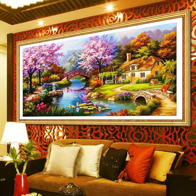 5d钻石画满钻客厅手工点贴砖石十字绣2025新款秀风景大幅梦幻家园