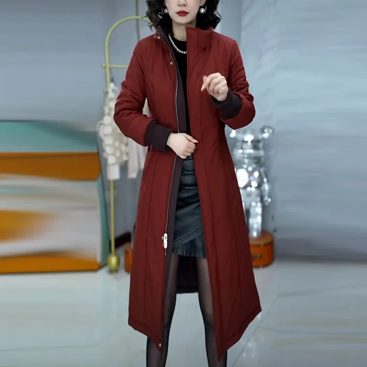 防风免洗双面穿中长款棉衣2025冬季新款连帽时尚保暖棉服棉服外套