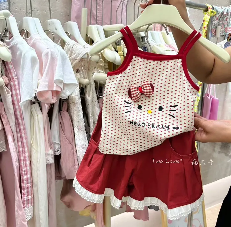 女夏季吊带套装洋气小童套装
