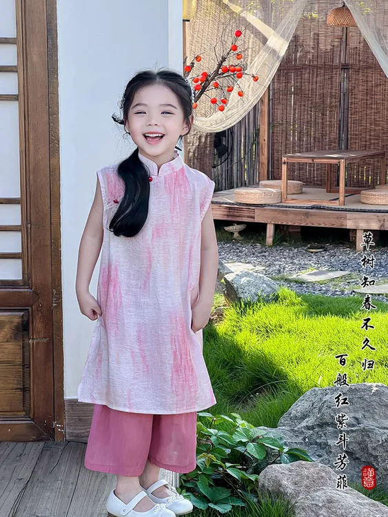 女童夏季2025新款中国风演出旗袍裙儿童新中式复古连衣裙唐装旗袍