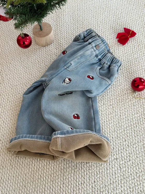 【KT猫设计感】女童冬款新款潮流牛仔裤HS65720