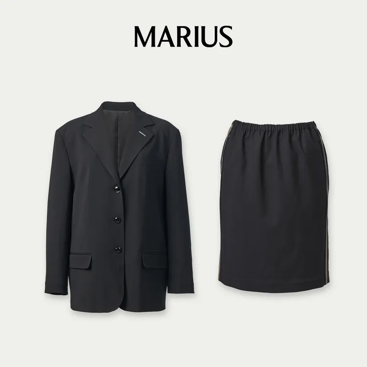 MARIUS“MIU西娅”绵羊毛休闲百搭西装半裙套装