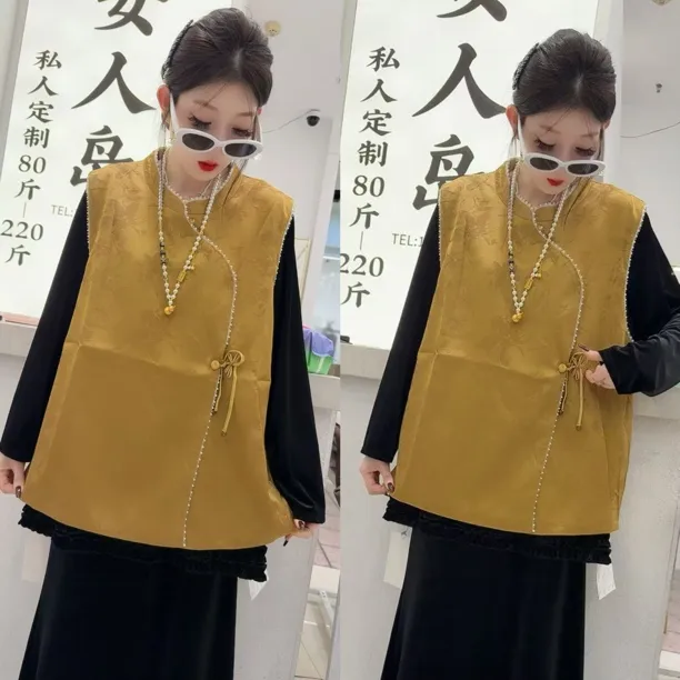 5113新中式盘扣马甲（衣长70左右）