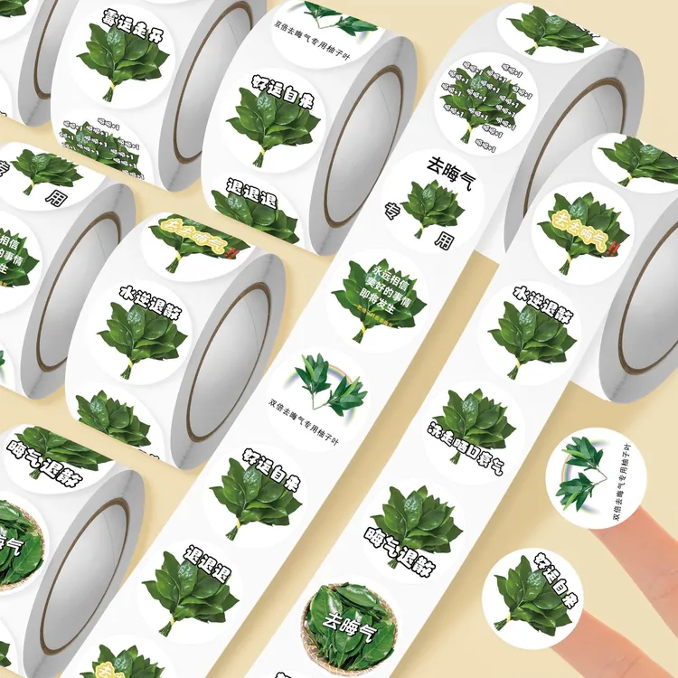 1500贴柚子叶表情包卷卷简约流行创意去晦气转运装饰小贴画diy