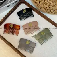 韩国发饰复古金色花朵气质发梳盘发插梳