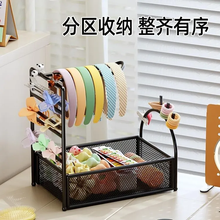 发饰收纳盒皮筋头饰鲨鱼夹发箍大肠发圈展示收纳架饰品首饰架桌面