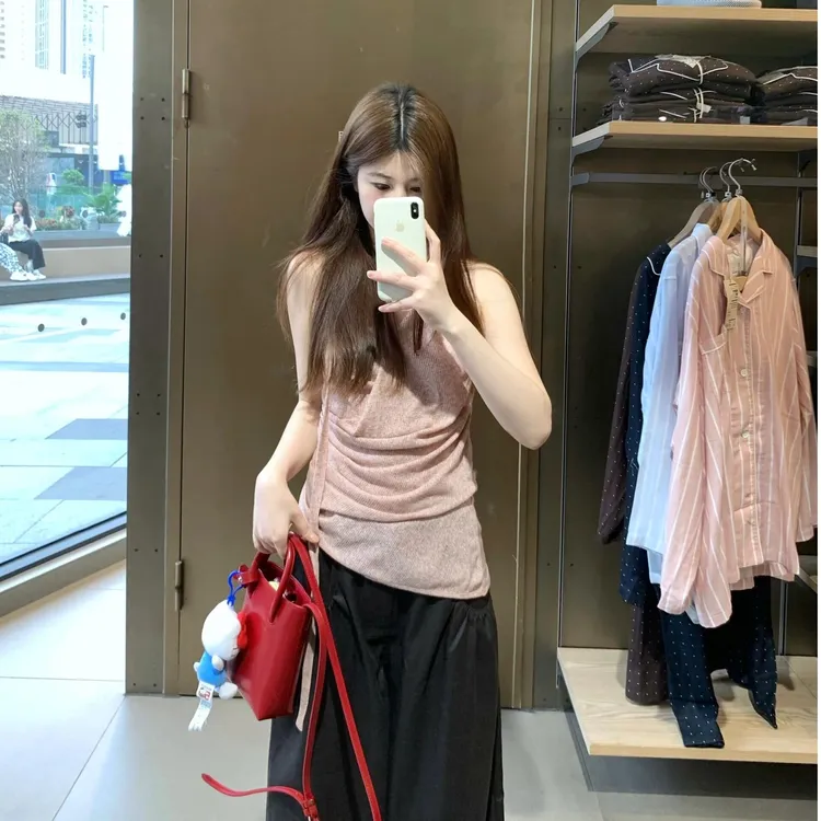 女装夏季新款韩系网红洋气炸街女装高级感时尚背心上衣宽松裤子