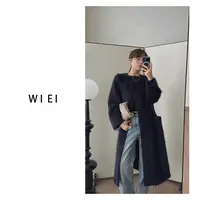 《WI EI》摩洛哥大衣*绵羊毛山羊毛皮草感Cleanfi廓形大衣W25306627