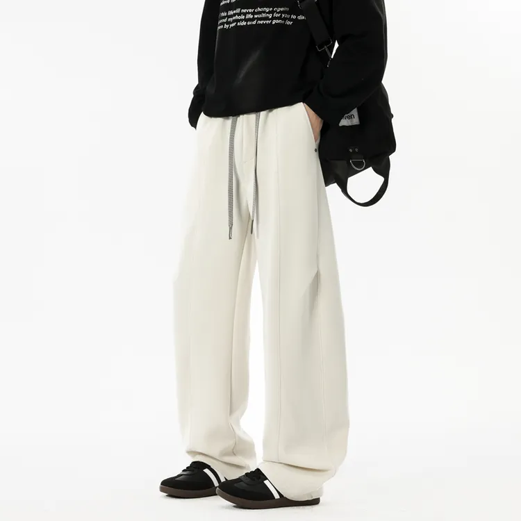 Power Planet高级感弯刀卫裤男女春秋拼接慵懒风休闲裤垂感拖地裤