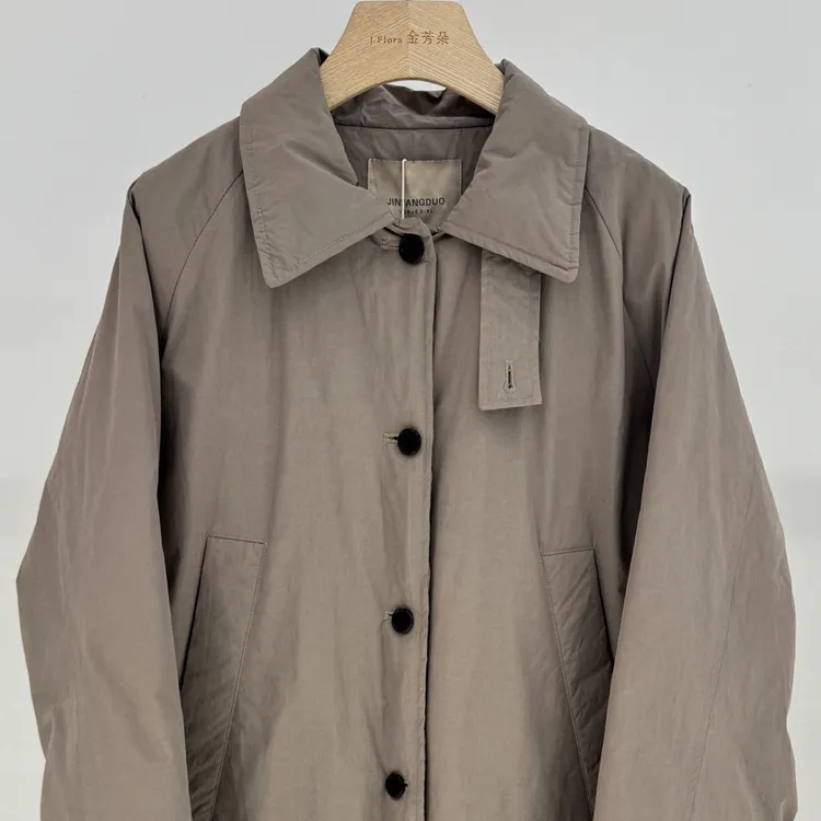 百搭保暖风衣款长款