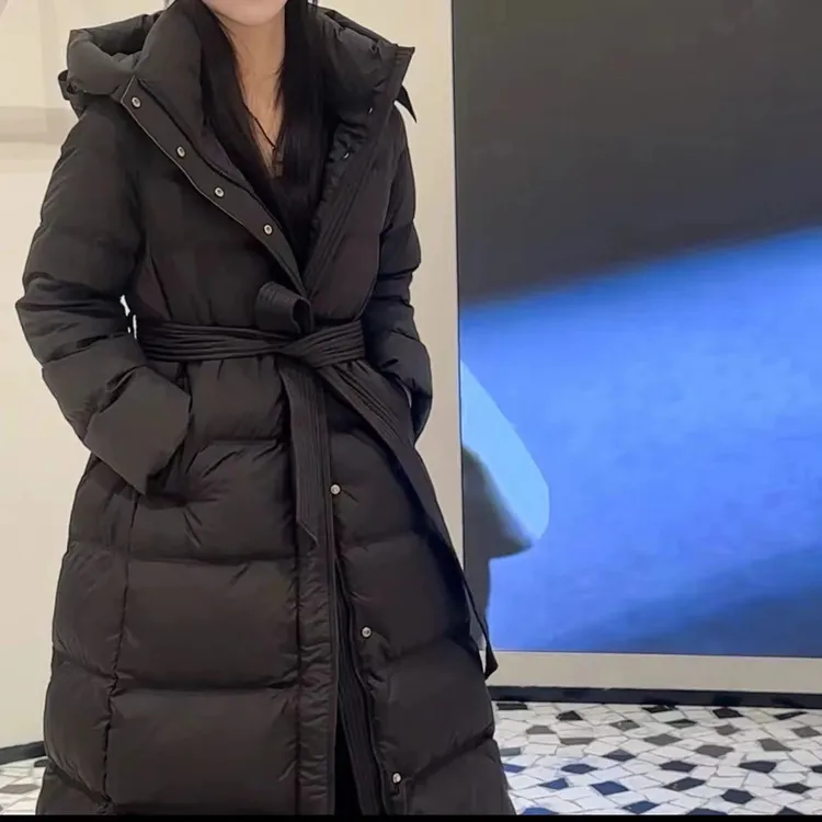 新款收腰长款保暖过膝加厚显瘦修身外套