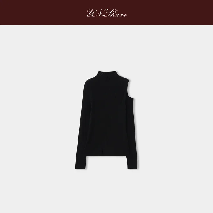 YN-SHUZE设计师露肩针织百搭羊毛打底衫SZ-YNB-2638-1
