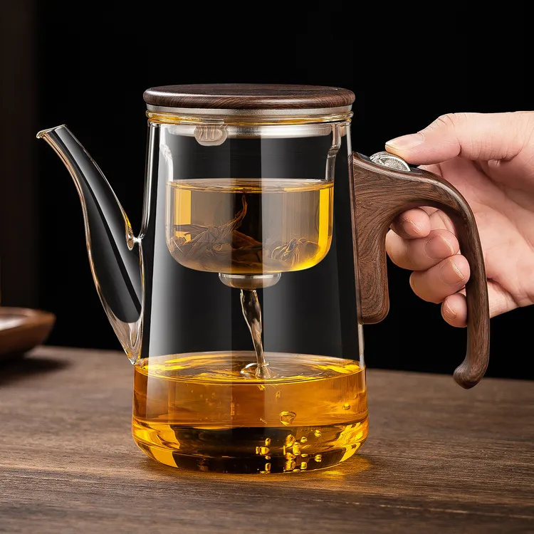 飘逸杯泡茶杯家用磁吸玻璃泡茶壶一键过滤茶水分离杯办公室冲茶器