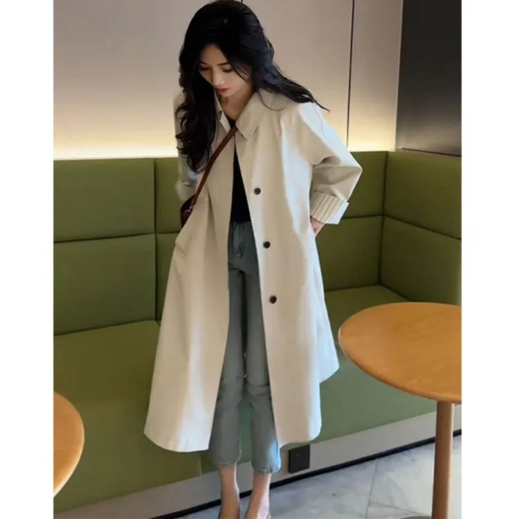 小个子今年流行长款风衣外套2025春季新款早春英伦风上衣宽松女装