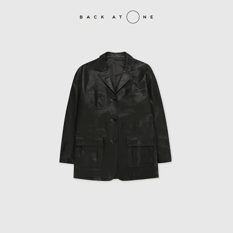 BACKATONE“玉树临锋”气质植鞣超薄绵羊皮西装外套 BFF-1FC033E-K