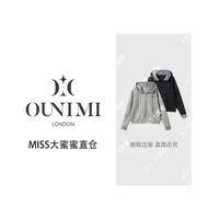 欧倪蜜 OUNIMI气质字母贴标格子拼接连帽休闲套头长袖卫衣SS26406
