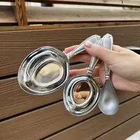 高颜值咖啡豆勺18-10不锈钢家用量勺取茶叶小勺子舀茶分茶短柄勺