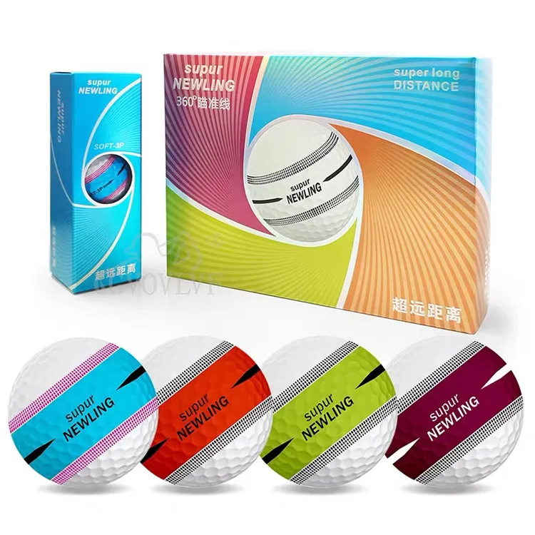 Supur NEWLING轮胎高尔夫球比赛球360度无缝对齐推杆线三层下场球