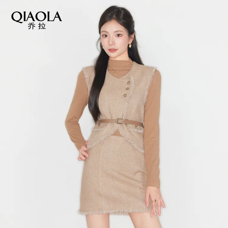 QIAOLA/乔拉【松露白巧】秋冬季新款休闲减龄高级感轻奢时尚套装