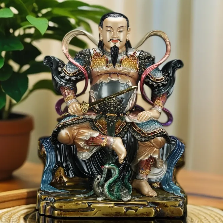 纯铜真武大帝神像家用供奉玄天上帝玄武祖师爷佛像摆件