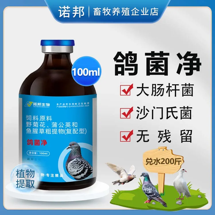鸽菌净100ml 鸽用净化沙门氏菌大肠杆菌肉鸽赛鸽鸽子鹦鹉专用正品
