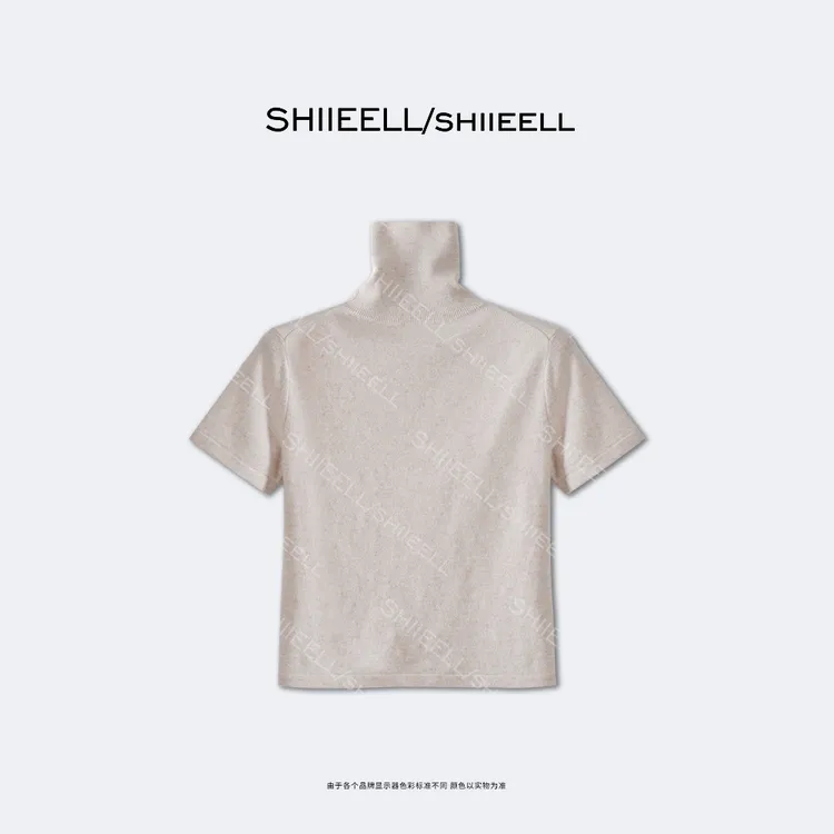 SHIIEELL【高智打底】秋冬高领套头毛衣短袖百搭针织衫毛衫Z7625