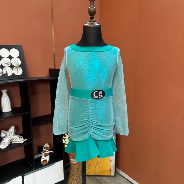 CD卡门【六周年店庆纪念款】拉丁舞练习服分体舒适透气高弹网纱美背