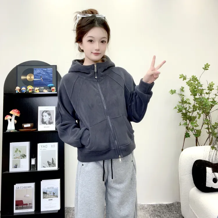 lulu同款秋冬韩系小外套奥粒绒百搭休闲宽松设计感小众女款外套