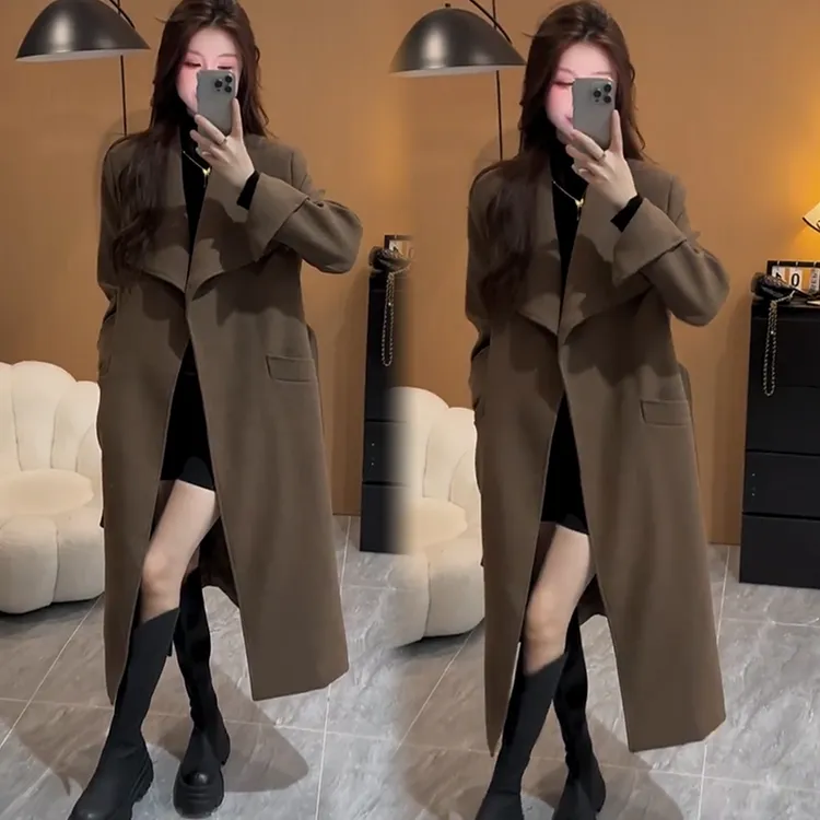 2025秋季新款时尚显瘦气质网红高档洋气女高级百搭宽松大码大衣潮