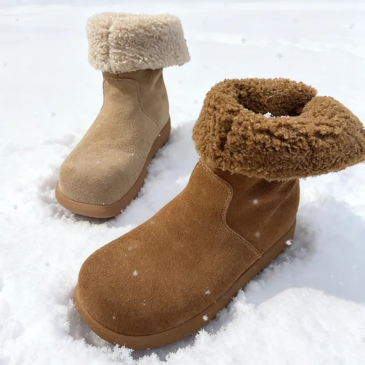 <玛莎玛索>2025冬季大棉新款225-295中高帮两穿时尚女士雪地靴.