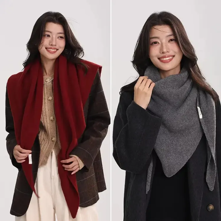 澳洲羊毛wool披肩加大秋冬新款多功能保暖三角巾针织围巾女潮