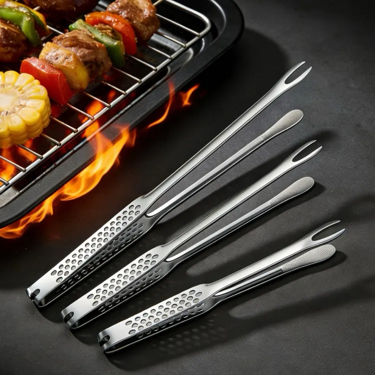 日本EAYU316不锈钢烤肉夹子防烫烧烤夹食品料理牛排自助餐小夹子