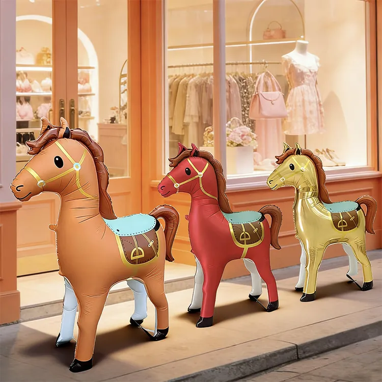 2026新款马年铝膜气球马造型商场酒店年会活动布置舞台装饰道具