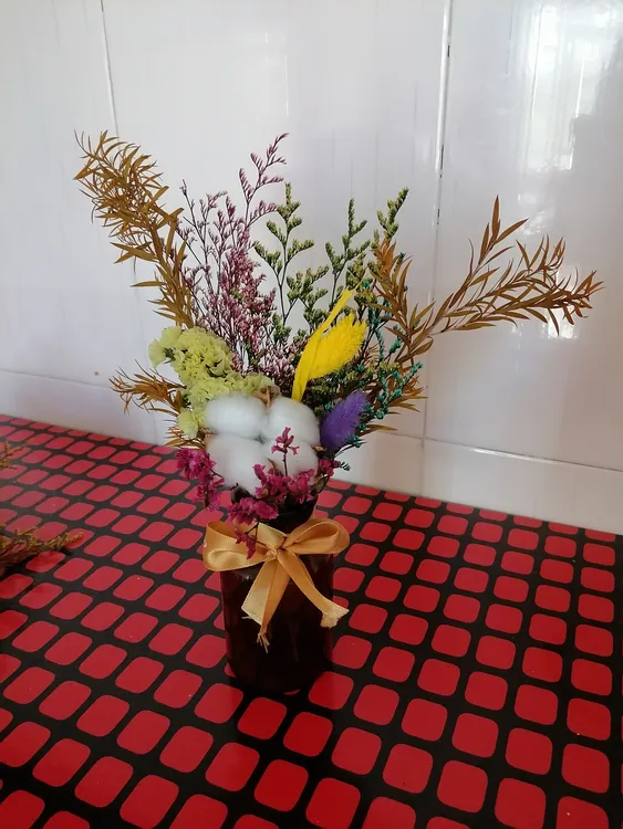 【新品】1天然永生干花混搭小清新花束勿忘我兔尾草