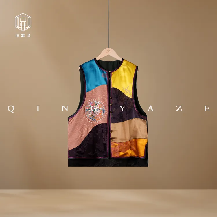 百衲马甲！重工刺绣拼接新中式马甲！GZ5940