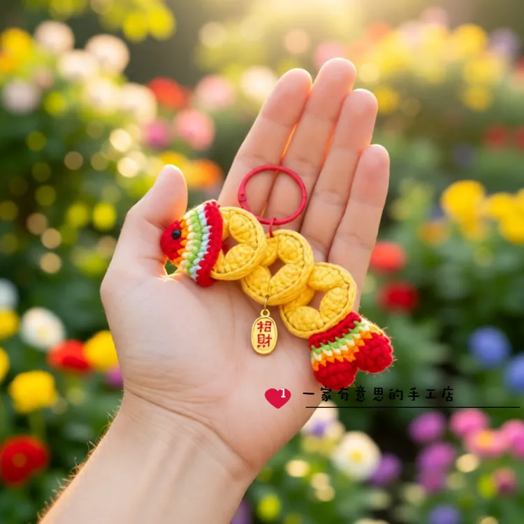 毛线钩织本命年小马钥匙扣diy材料包创意礼物