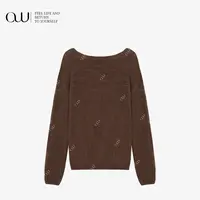 【老白不白】镂空针织衫薄款针织长袖不褪色纯色上衣OW252MY005C