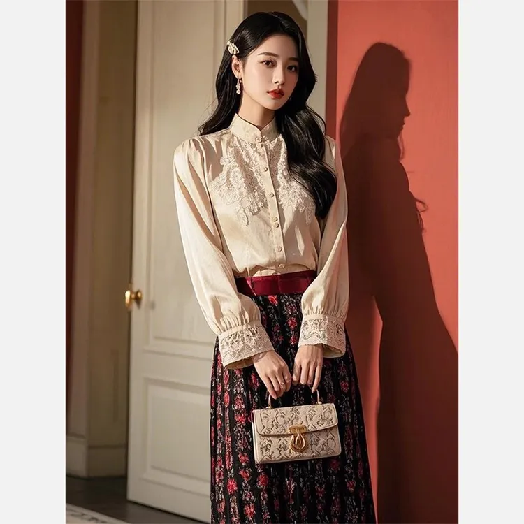 新中式国风高端绝美上衣半裙两件套独特别致漂亮裙子2025新款春装