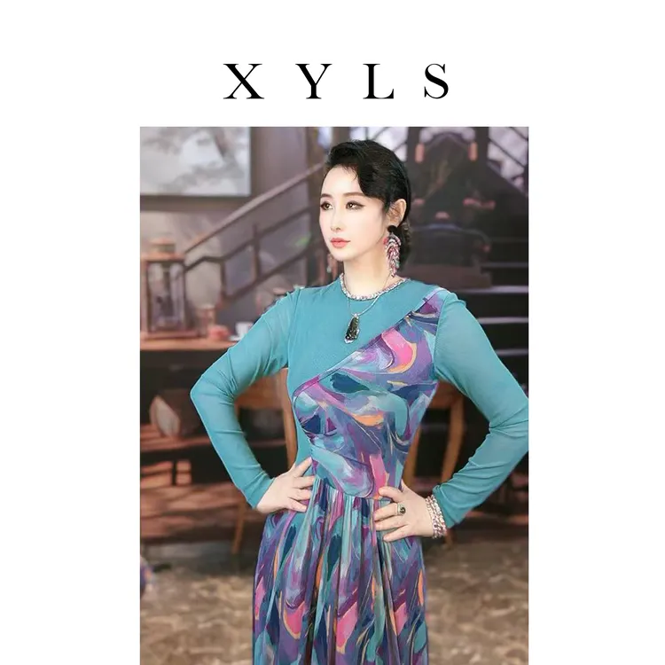 女装弹力网纱连衣裙T006570