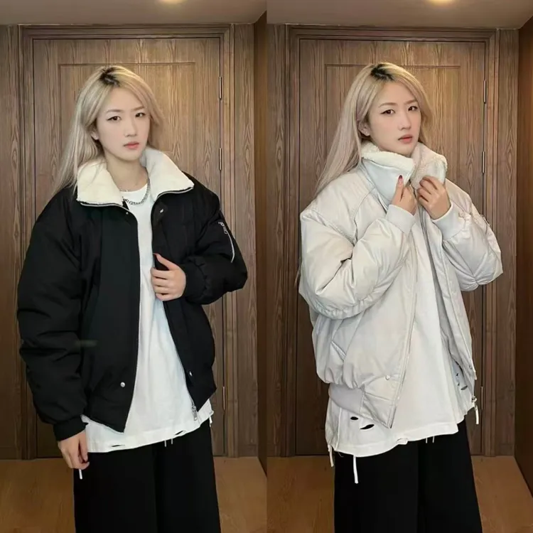 bzhh-秋冬季棉袄加厚情侣立领棉衣棉服男毛毛领夹棉座山雕外套