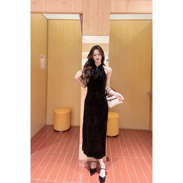 IEF/爱依服连衣裙2025秋季新款新中式改良设计气质旗袍裙