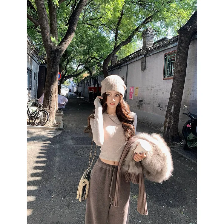 【扁哥专属】“云肤Tee”韩版秋冬超软糯长袖T恤C 9808#