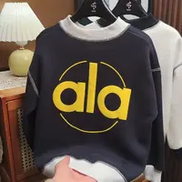 【加绒】酷感满满~冬季新款中大童"ala"字母撞色卫衣简约时尚00353