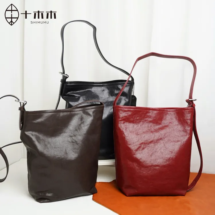 十木木高定水晶植鞣头层牛皮复古简约百搭高级感包包女士斜挎单肩